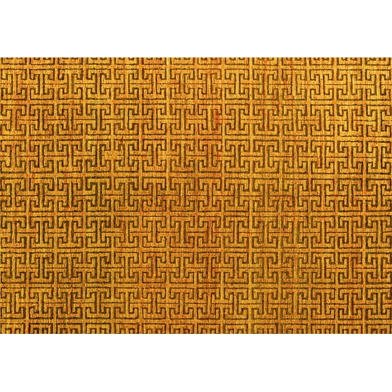 Ahgly Company Indoor Rectangle Abstract Yellow Modern Area Rugs, 8' x 12'