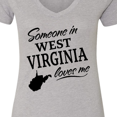 thumbnail image 4 of Inktastic Someone in West Virginia Loves Me Women's V-Neck T-Shirt, 4 of 5