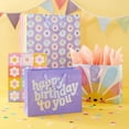 thumbnail image 3 of Medium Daisy Checkers Birthday Gift Bag Colorful : Floral Multicolor Pastels, Botanical Pattern, Girl's Birthday Bag, 3 of 4