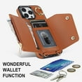 thumbnail image 3 of for iPhone 14 Pro Case Wallet with Strap for Women,Crossbody Lanyard and Wristlet Strap,Zipper Pocket,Credit Card Holder,Ring Stand,RFID Blocking Phone Wallet Cases(6.1 inch,Brown), 3 of 18