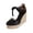 Black, variant on Women's Wedge Sandals Platforms Lace up Summer Dressy Chunky High Heels Slip on Walking Footwear Outdoor Casual Shoes Orange 8
