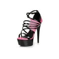 thumbnail image 4 of Ellie Shoes E-609-Aurore 6" Heel Womens Sandal with Multiple Straps. 11 / Black/Pink, 4 of 5
