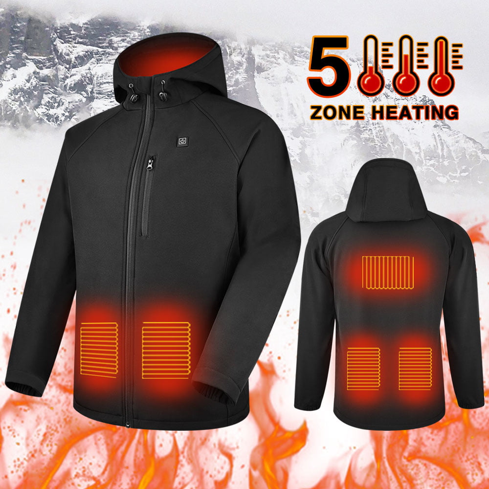 Woman Electronic Intelligent Heating Jacket USB Hooded Waterproof Warm Wind 