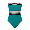thumbnail image 4 of Hilor Womens Bandeau One Piece Bathing Suits Tummy Control Swimsuit Halter Swimwear Monokini, 4 of 9