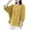 Yellow, variant on Summer Akafmk 3/4 Sleeve Shirts for Women,Summer Womens Cotton Linen Top,Casual Oversize Solid Color Round-Neck Imitation Top