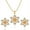 Gold, variant on 3pcs Snowflake Necklace Set With Rhinestones Earrings And Clavicle Chain Pendant Necklace Valentine's Day Gift