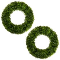 Pure Garden Set of Two 20-Inch Indoor/Outdoor Artificial Foxtail Wreaths