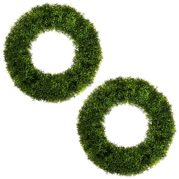 Pure Garden Set of Two 20-Inch Indoor/Outdoor Artificial Foxtail Wreaths