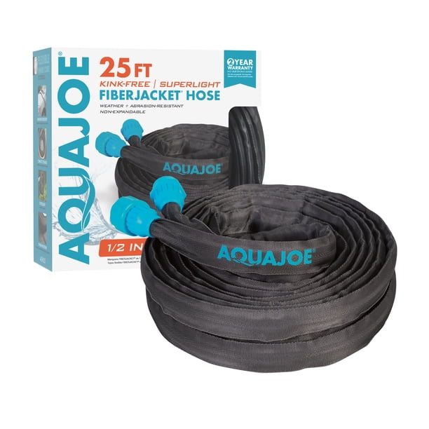 Aqua Joe AJFJH25 Ultra Flexible Kink Free Fiberjacket Garden Hose