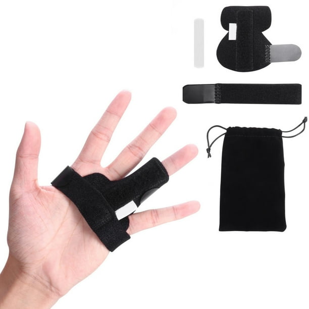 Férula para dedo en gatillo CLISPEED, soporte para férula de dedo, cinturón de fijación ajustable con aluminio incorporado, talla única (negro)
