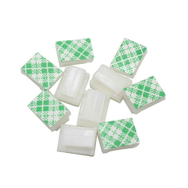 Toystoory 50 Uds Clip de Cable autoadhesivo Clip de Cable eléctrico Clip de gestión de Cable de plástico abrazadera de soporte de Cable portátil Decoración del hogar FC-2 50 pcs Toystoory HA001183-02