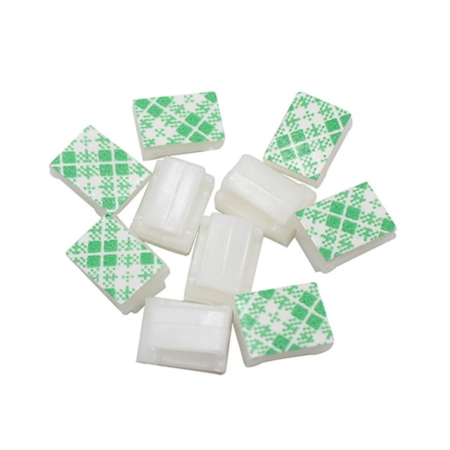 Injueey 50 Uds Clip de Cable autoadhesivo Clip de Cable eléctrico Clip de gestión de Cable de plástico abrazadera de soporte de Cable portátil Decoración del hogar FC-1 50 pcs Injueey HA001183-01