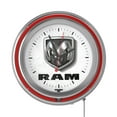 thumbnail image 5 of RAM Logo White Retro Neon Analog Wall Clock with Pull Chain, 5 of 5