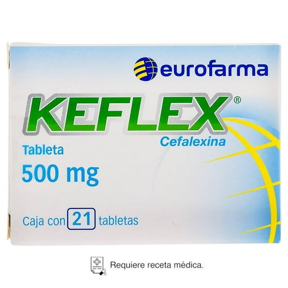Keflex Cefalexina 500 g 21 tabletas
