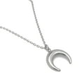 thumbnail image 5 of Stainless Steel Inverted Crescent Moon Charm Necklace - 18 Inch Chain, 5 of 7