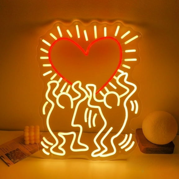 Haring Love Art Neon Sign Handmade Neon Lights Sign for Hair Beauty Salon Neon Business Sign, modern neon sign 20 x 15 inch