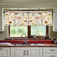 thumbnail image 3 of Yayeee Kitchen Curtains Tier Set of 2 Light Filtering 57"x36" Over Sink Window Panels, Beige Birds Floral, 3 of 7