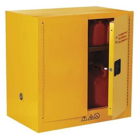 Condor Powder Coated Yellow Flammable Liquid Safety Cabinet