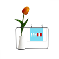 thumbnail image 1 of Soy de Peru Tarjeta de jarrón artificial de tulipanes, 1 of 3