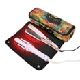 thumbnail image 3 of Hair Tool Organizer Bag with Heat Resistant Mat Removable Travel Storage Case for Hot Air Brushes Curling Irons Black Cat Among Colorful Flowers, 3 of 8