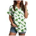 thumbnail image 4 of vigerkar St Patricks Day Shirt Women St Paddy T Shirt Lucky Shamrock Graphic Tees Button Down Blouse Tops (White, XXL), 4 of 7