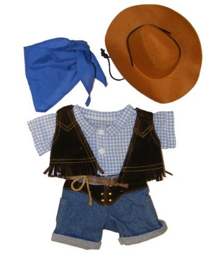 Teddy Bear COWGIRL Outfit with Red Hat CLOTHES Fit 14"-18" Build-a-bear !!NEW!! 