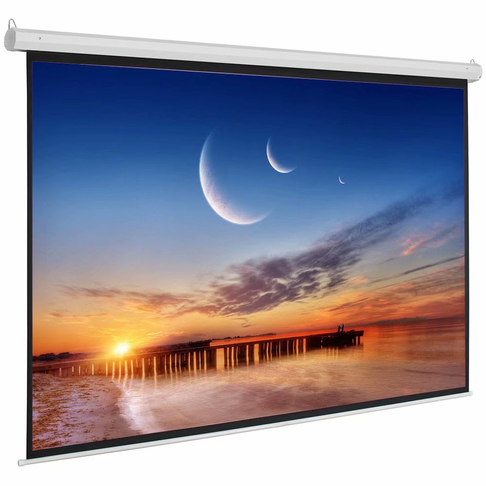 92 Motorized Projector Screen 16:9 80 x 45 Viewing Area with Remote Control Matte White 