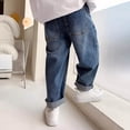 thumbnail image 7 of RUTAYY Toddler Boys Wide Leg Jeans Loose Fit Denim Vintage Trousers Casual Jeans Streetwear Pants Soft Pants, 7 of 7