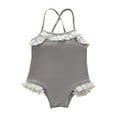 thumbnail image 1 of Infant Baby Summer Girls One Piece Swimsuits Sleeveless Fashion Ruffles Swimwear Bikini Off Shoulder Swimsuit Spring Bathing Beach Suits 18-24M, 1 of 4