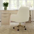 thumbnail image 6 of Martha Stewart Upholstered Office Chair in Off White/Polished Brass, 6 of 12