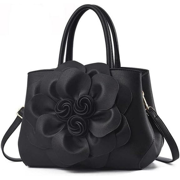 Kwuty Tote Top-handle Handbags for Women 3D Floral Purse PU Leather Hobo Crossbody Shoulder Bag Satchel