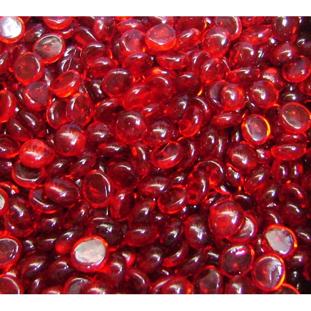 Creative Stuff Glass 5 LB Scarlet Red Small Glass Gems Vase Fillers