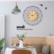 thumbnail image 4 of Reloj de pared Madera maciza Metal 40 cm Silencioso Sin tictac Reloj de pared Sala de estar Dormitorio Cocina Oficina Reloj de pared grande Madera natural Clásico moderno, 4 of 5