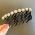 thumbnail image 4 of Peineta lateral para el cabello con perlas de cristal y diamantes de imitación, accesorio decorativo para mujer, 4 of 5
