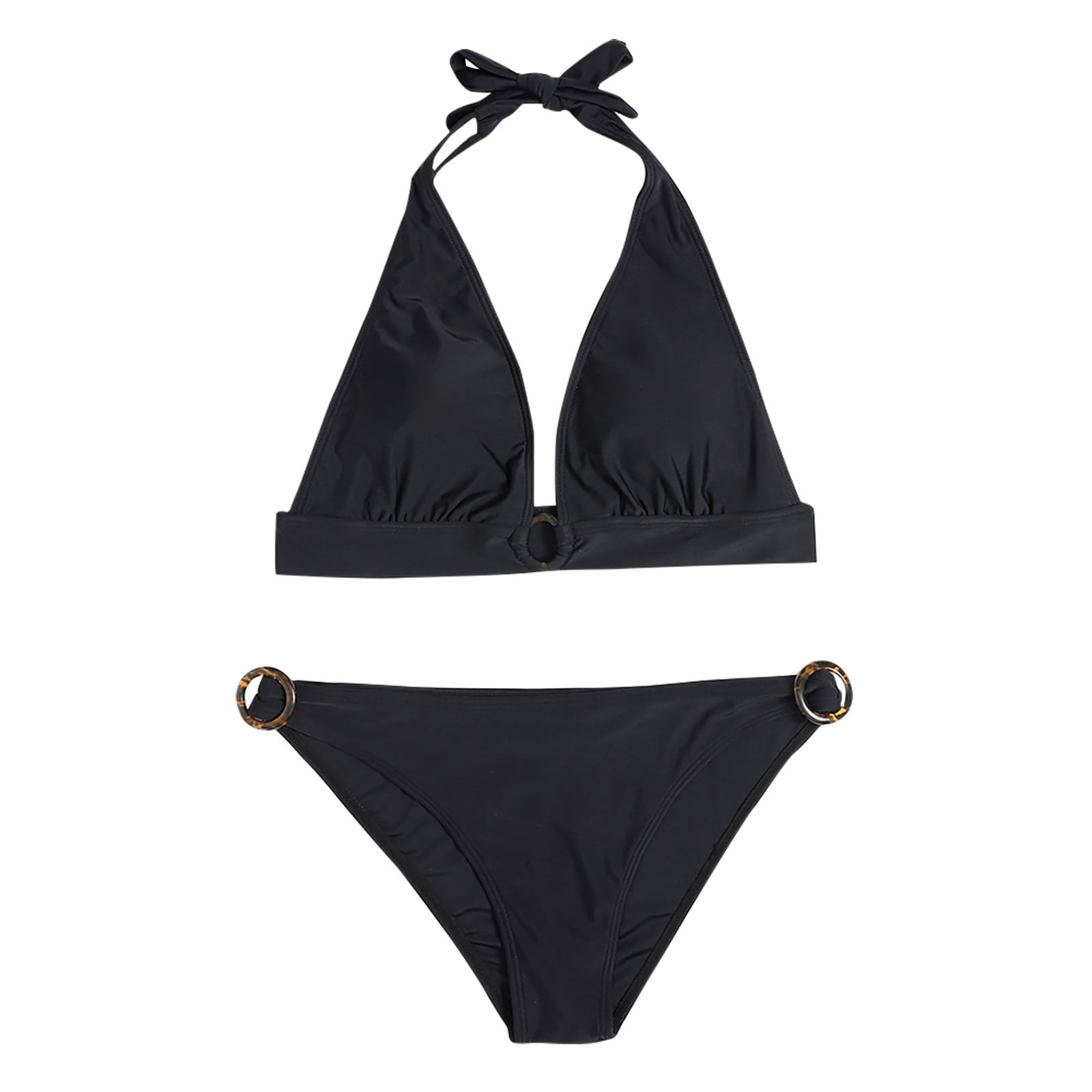 VKEKIEO OnePiece Swimsuit Sport Bra Style BackSmoothing Black S