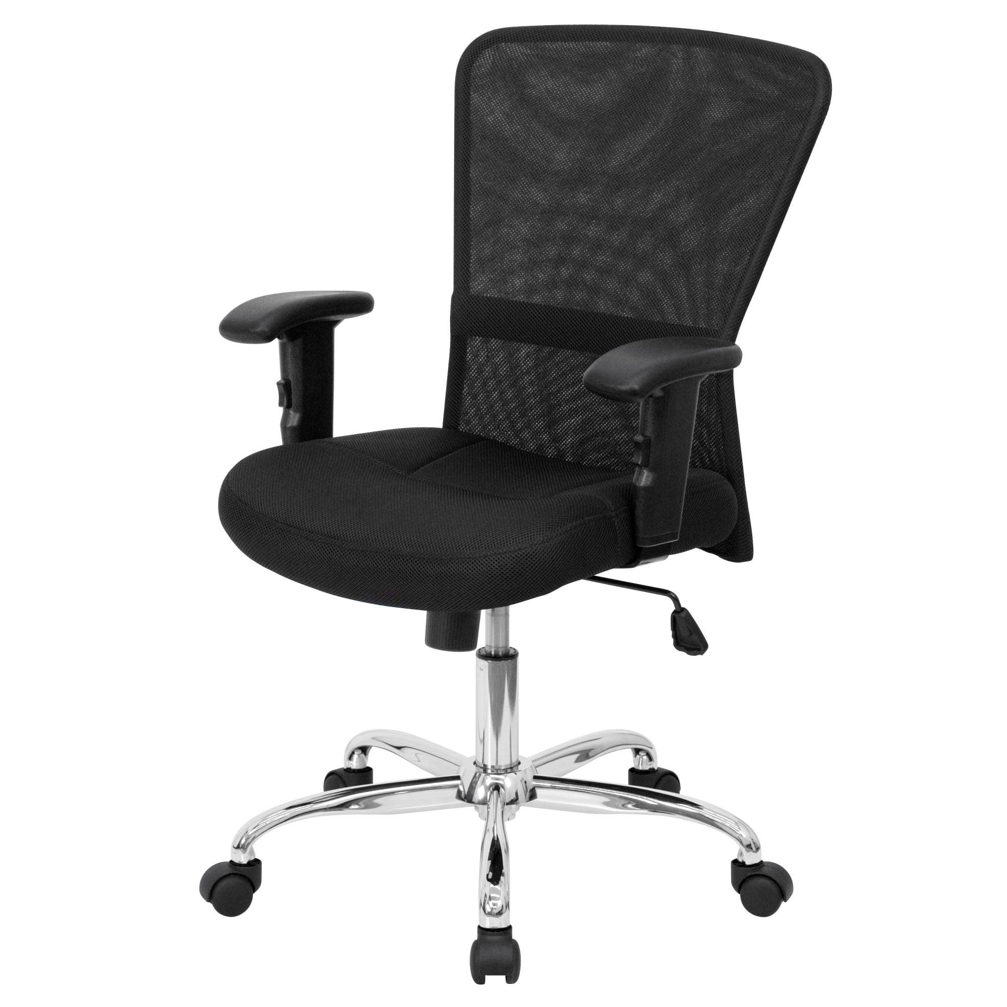 Mesh Office Computer Chair with Chrome Base, Black