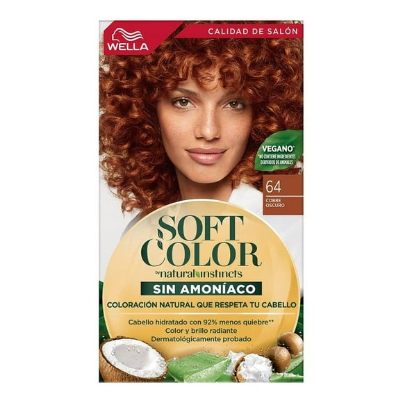 Tinte para cabello Soft Color Wella semipermanente 64 cobre oscuro
