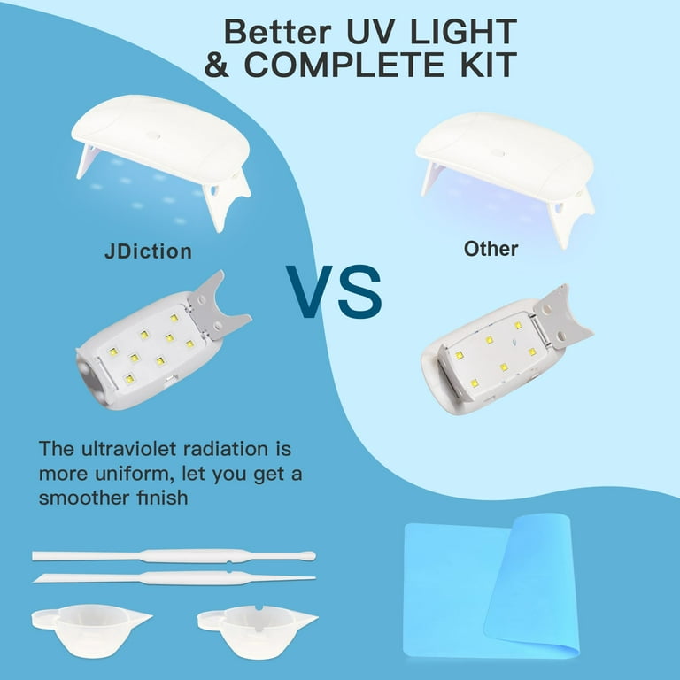 UV Resin and UV Light, Resin Beginner Kit 100g Uv Resin With Uv