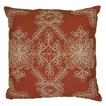 Rizzy Home Medallion Poly Filled Decorative Throw Pillow, 18" x 18", Rust