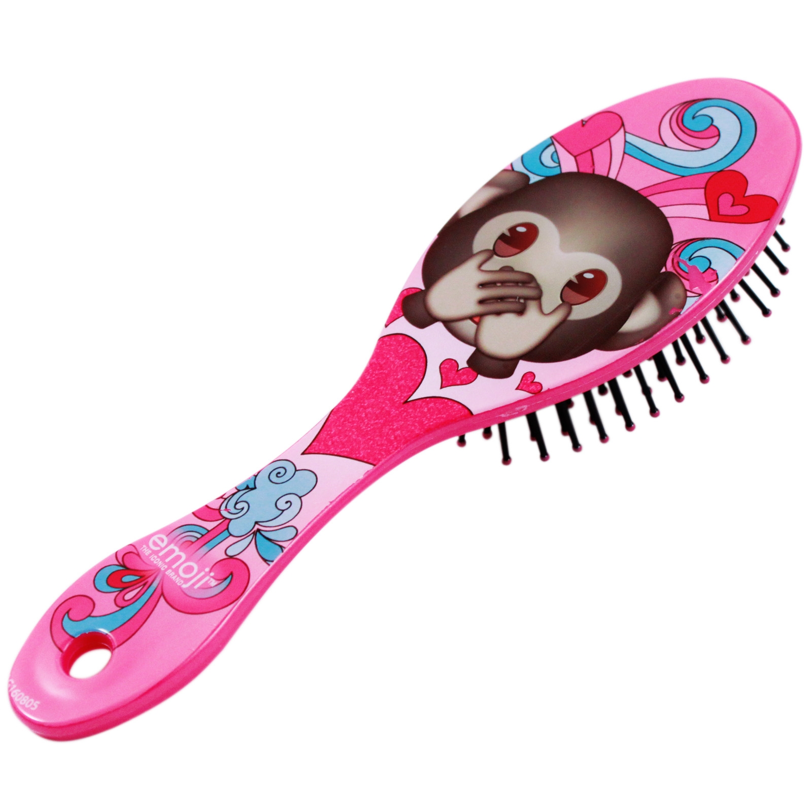 Kidplay Products Girls Pink Emoji Hair Brush for Kids Soft Bristles 7