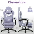 thumbnail image 2 of CELTOSS Purple Fabric Gaming Chair with Footrest, Comfortable Computer Office Chair with Lumbar Cushion, High Back Gamer Game Chair for Adult, Reclining Video Desk Chair, 2 of 11
