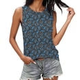 thumbnail image 2 of Pounoo Débardeurs pour Femmes Imprimé Tropical Sans Manches Col Rond Coupe Ample Respirant Extensible Pulls Décontractés Blouses Quotidiennes Style Vacances Cadeau, 2 of 6