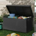 thumbnail image 3 of Dextrus Outdoor Water-Resistant 170 Gallon Wicker Deck Box, Black, 3 of 11