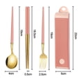thumbnail image 2 of Los utensilios reutilizables del acero inoxidable del viaje fijaron con el caso, la fiambrera portátil para acampar y la oficina, 2 of 5