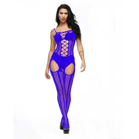 Generic Sexy Lingerie Sling See-through Free off Sexy Fishnet Clothes Hollow Jacquard One-Piece Pantyhose Stockings