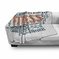 thumbnail image 3 of Fitness Soft Flannel Fleece Throw Blanket, Health Related Words Retro Style Typography Active Lifestyle, Cozy Plush for Indoor and Outdoor Use, 50" x 70", Orange Dark Blue White, by Ambesonne, 3 of 6
