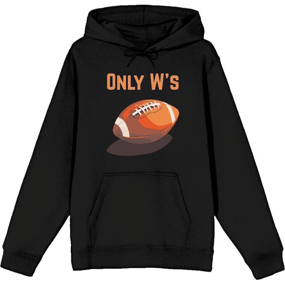 Only W's American Football Adult Black Long Sleeve Hoodie-Medium
