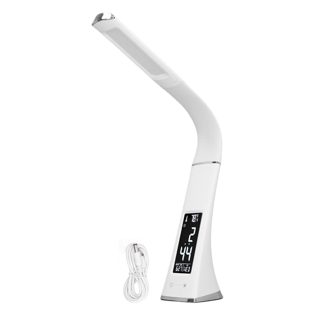 Lámpara de escritorio LED Pantalla digital Cuello de cisne Control táctil Luz de lectura inalámbrica para el hogar
