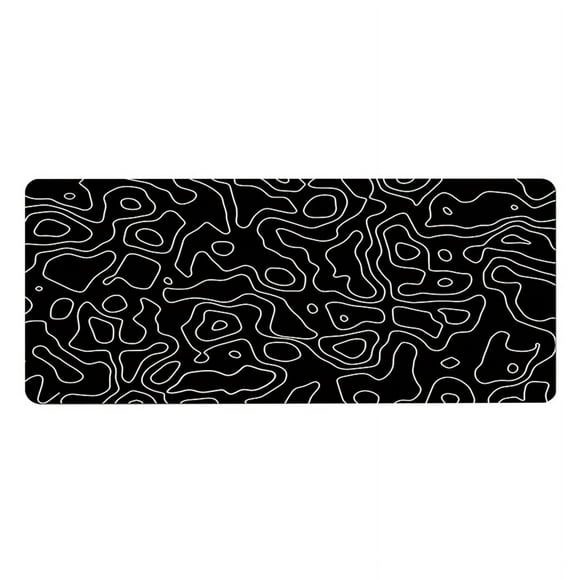 Desk Mat,Topographic Contour Extended Big Mouse Pad Computer Keyboard Mouse Mat with Non-Slip Base (31.5x11.8 In) D