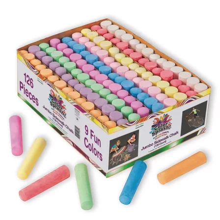 Giant Box of Sidewalk Chalk, 9 Colors (Box of 126)